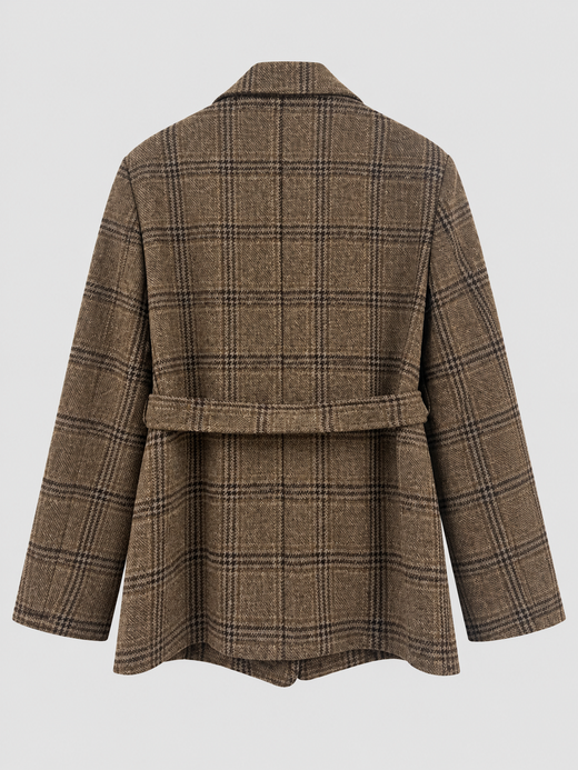 BLAZER DE CUADROS CON CINTURÓN