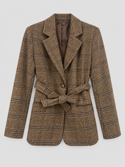BLAZER DE CUADROS CON CINTURÓN
