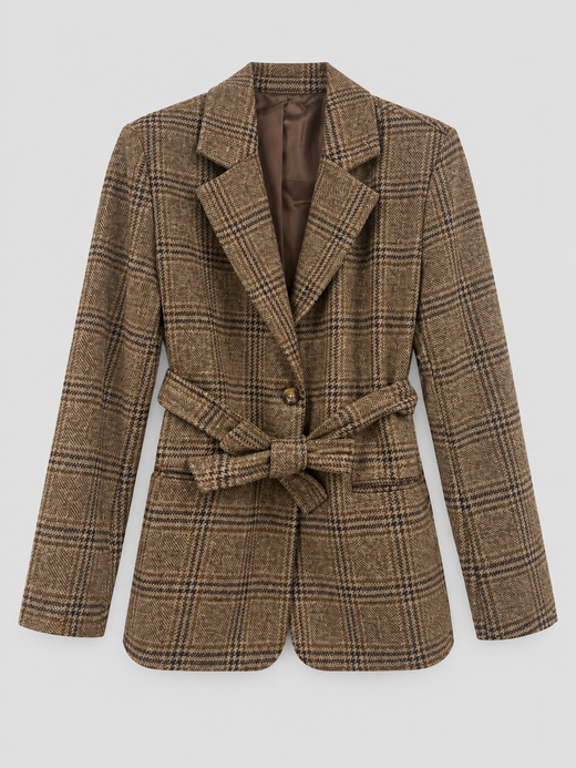 BLAZER DE CUADROS CON CINTURÓN