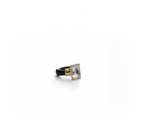 ANILLO CAUCHO PIEDRA SWAROVSKI TRANSPARENTE