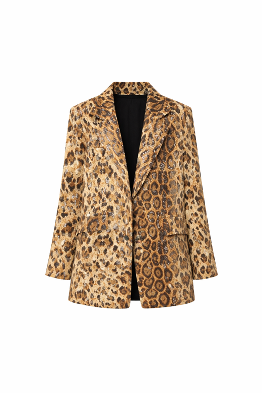 BLAZER LENTEJUELAS ESTAMPADO ANIMAL