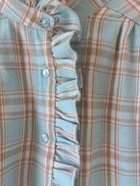 BLUSA CUADROS VOLANTE