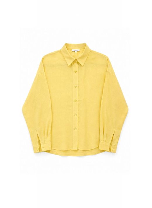 BLUSA EFECTO LINO MOSTAZA