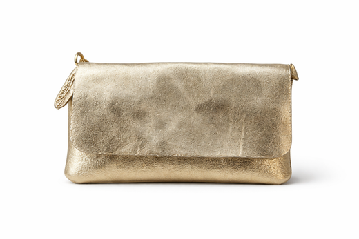 BOLSO CLUTCH EFECTO METALIZADO DORADO
