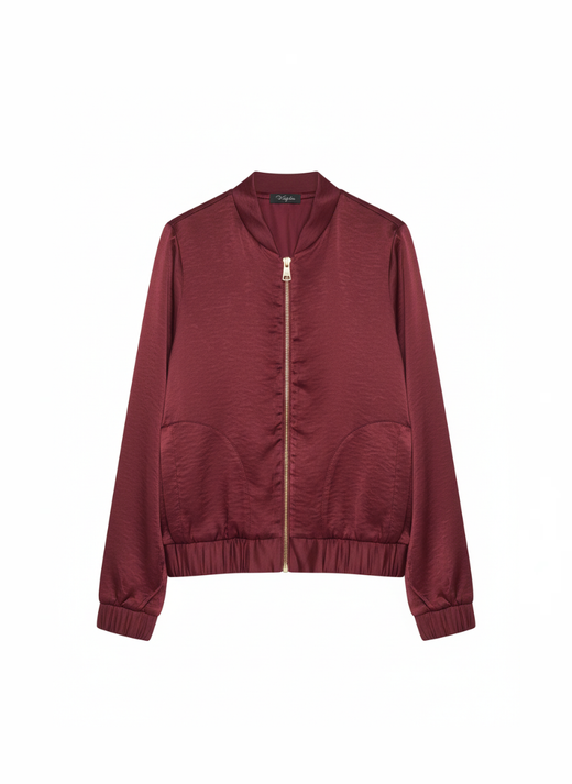 BOMBER SATINADA GRANATE OSCURO