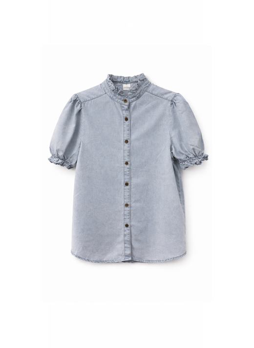 CAMISA DENIM CUELLO VOLANTE