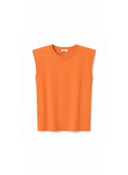 CAMISETA HOMBRERAS NARANJA TEJA