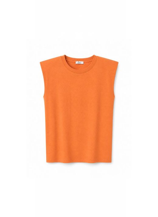 CAMISETA HOMBRERAS NARANJA TEJA