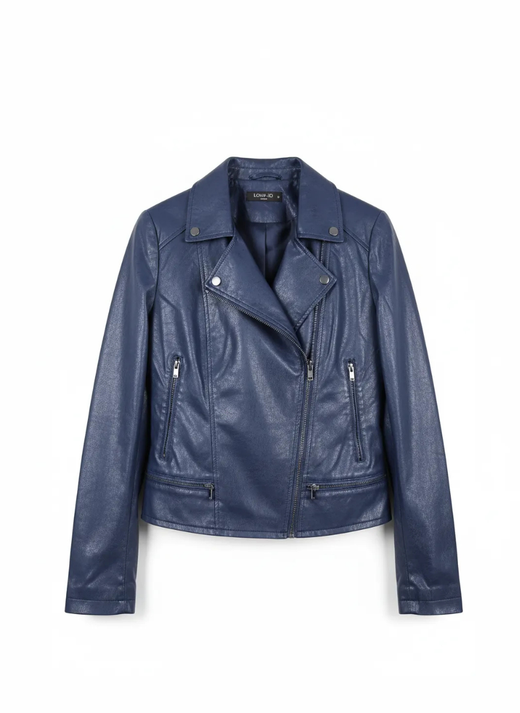 CAZADORA BIKER AZUL