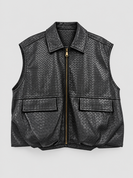 CHALECO EFECTO PIEL TRENZADA