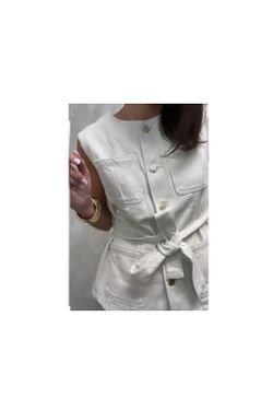 CHALECO ENTALLADO LAZADA BEIGE
