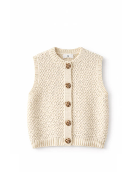 CHALECO PUNTO BEIGE JOYA