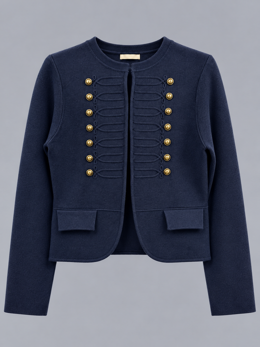 CHAQUETA MILITAR AXUL MARINO CON BOTONES DORADOS
