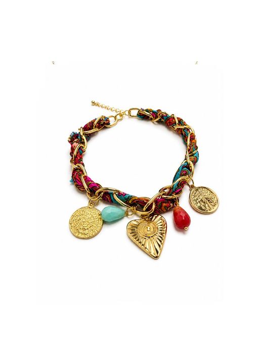 COLLAR COMBINADO DORADO CON ESTAMPADO