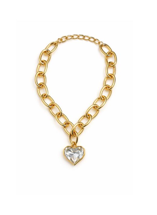Collar corazón gris