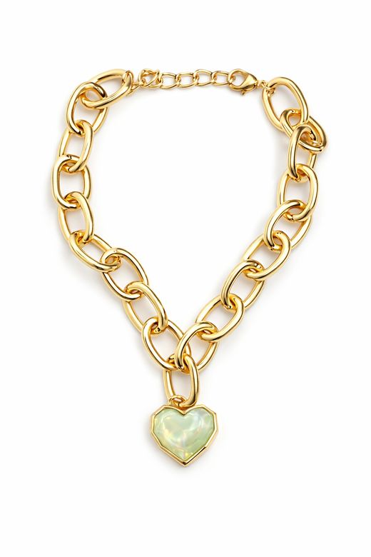 Collar corazón turquesa