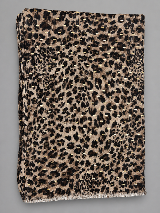 FOULARD ANIMAL PRINT MARRON