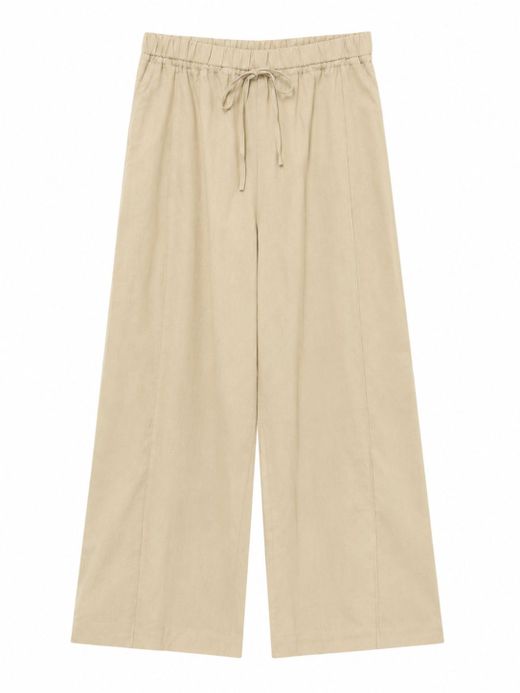 PANTALON BEIGE EFECTO LINO CINTURA ELASTICA