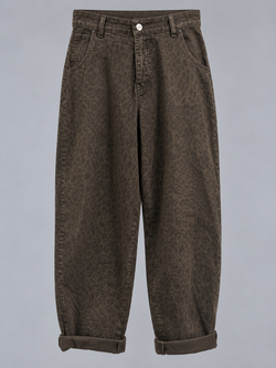 PANTALÓN DENIM TIRO ALTO ANIMAL PRINT