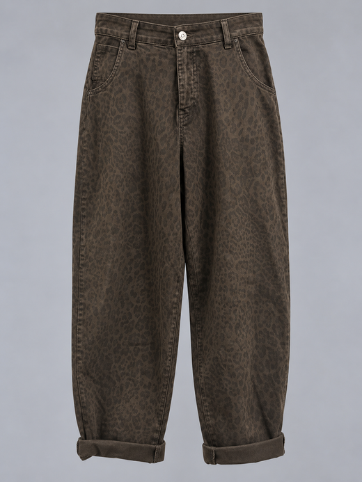 PANTALÓN DENIM TIRO ALTO ANIMAL PRINT