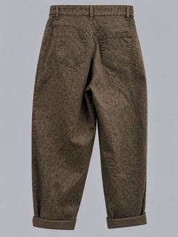 PANTALÓN DENIM TIRO ALTO ANIMAL PRINT