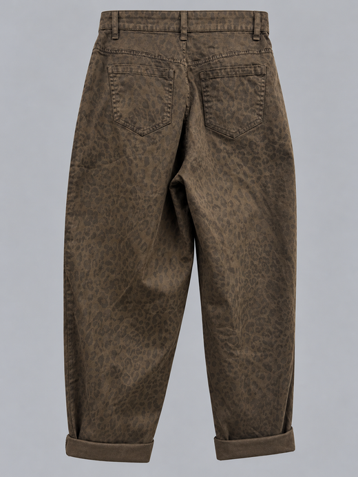 PANTALÓN DENIM TIRO ALTO ANIMAL PRINT