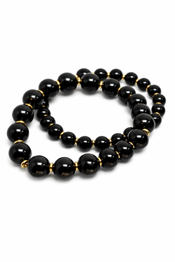 PULSERA ELÁSTICA BOLAS NEGRAS
