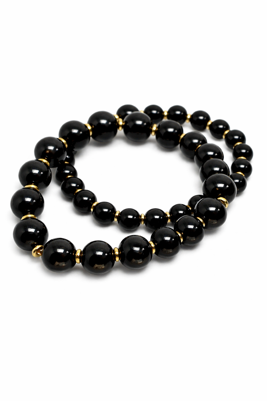 PULSERA ELÁSTICA BOLAS NEGRAS
