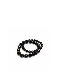 PULSERA ELÁSTICA BOLAS NEGRAS