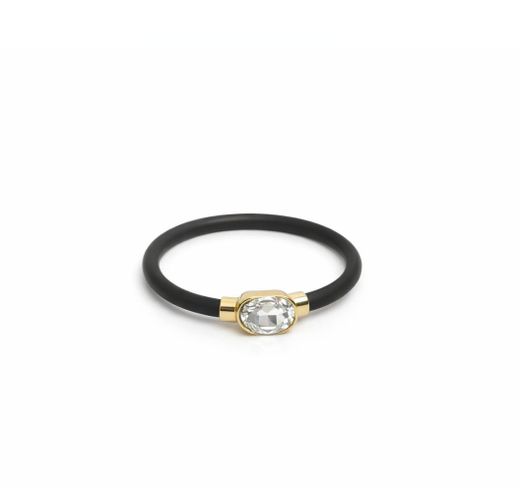 PULSERA CAUCHO PIEDRA SWAROVSKI TRANSPARENTE