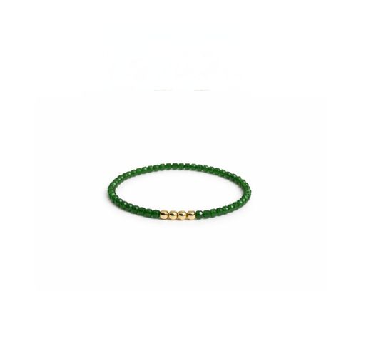 PULSERA PIEDRAS VERDE CON DETALLE DORADO