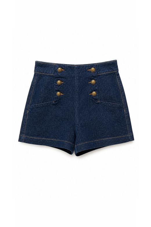 SHORT DENIM TIRO ALTO BOTONES