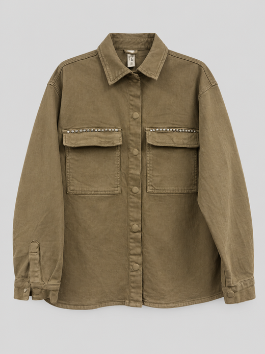 SOBRECAMISA CAQUI CON TACHUELAS