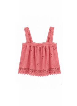 TOP CROCHET BORDADO ROSA
