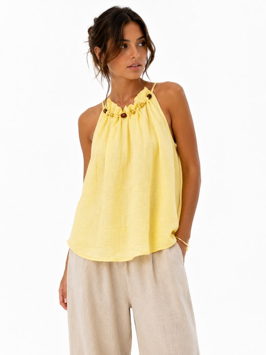 TOP HALTER AMARILLO MANTEQUILLA