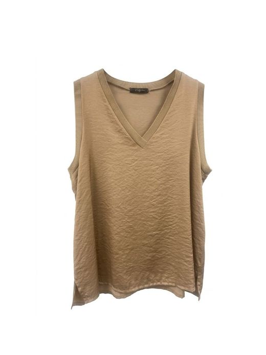 TOP SATINADO BEIGE PICO