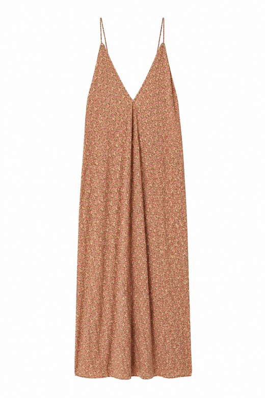 VESTIDO LARGO FLUIDO ESTAMPADO TIRANTES