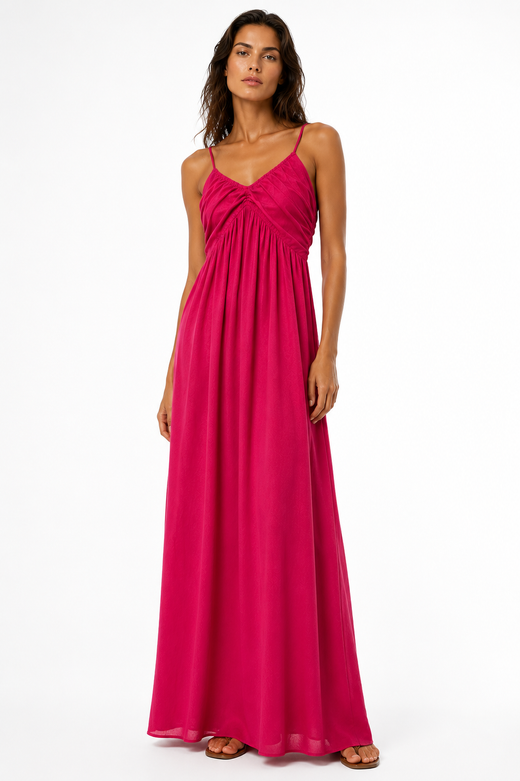 VESTIDO LARGO FUCSIA