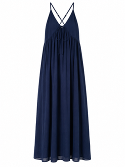 VESTIDO LARGO TIRANTES CRUZADOS AZUL MARINO