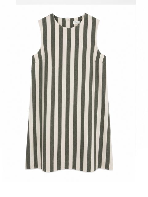 VESTIDO RAYAS VERDE AGUA