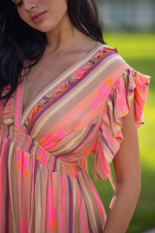 VESTIDO BOHO CORAL