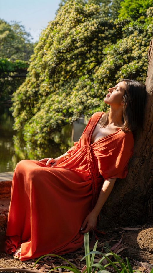 VESTIDO TRENZADO TERRACOTA
